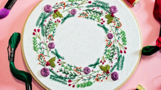 Pixels and Purls Winter Wreath Embroidery Crafternoon Tea Workshop